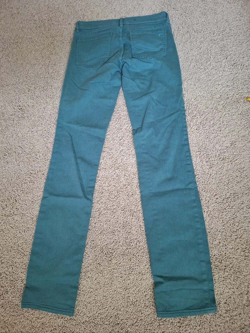 Tory Burch Super Skinny Ivy Jeans Teal Blue Green Stretchy Size 27